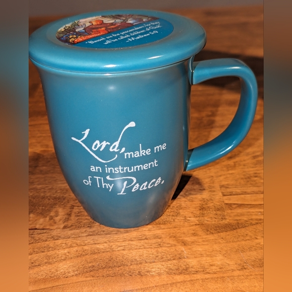 St Francis Mug with Coaster "Blessed are The Peacemakers" New In Box - Picture 4 of 8